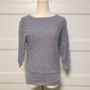 White House Black Market V-Neck Sweater in Light Gray